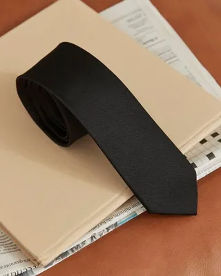RW&CO. - Regular Black Solid Tie - Black - 1SIZE