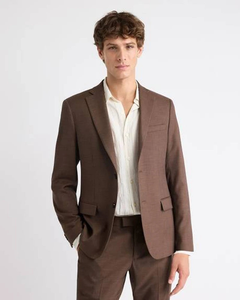 Slim-Fit Brown Suit Blazer