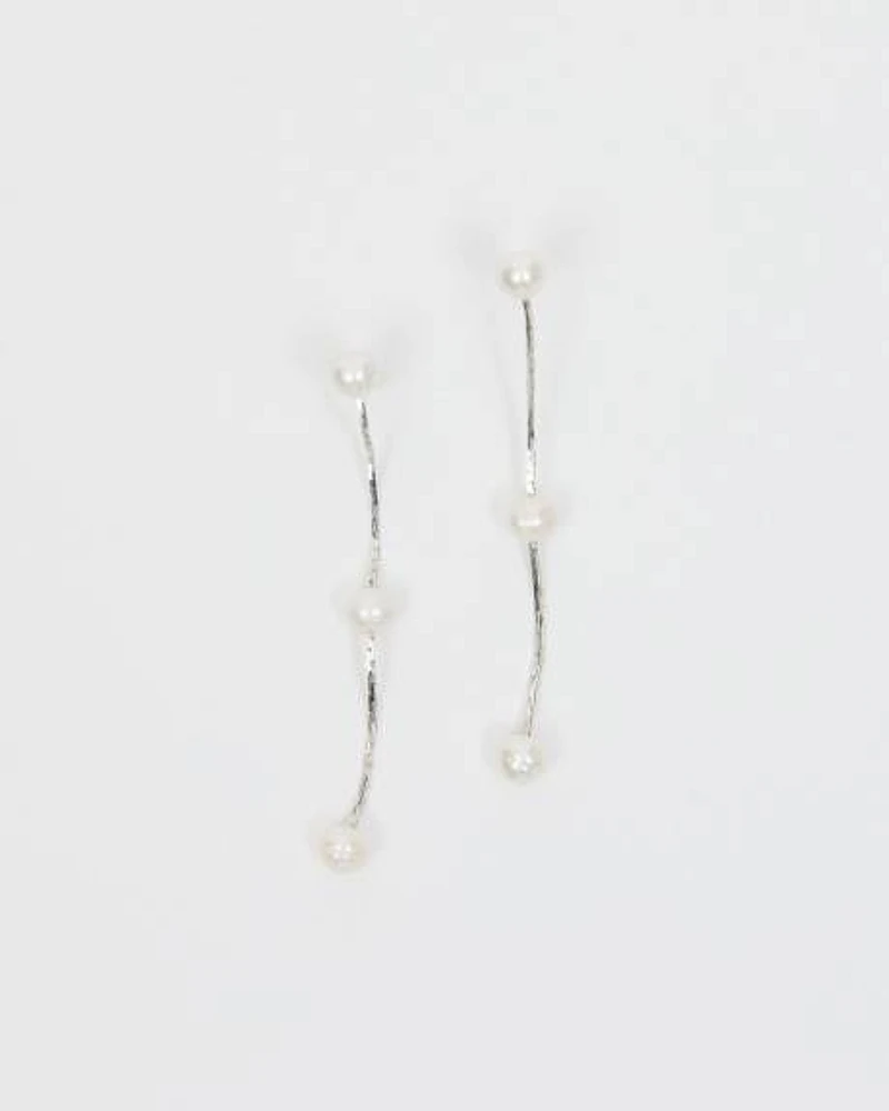 Golden Earrings with Freshwater Pearls