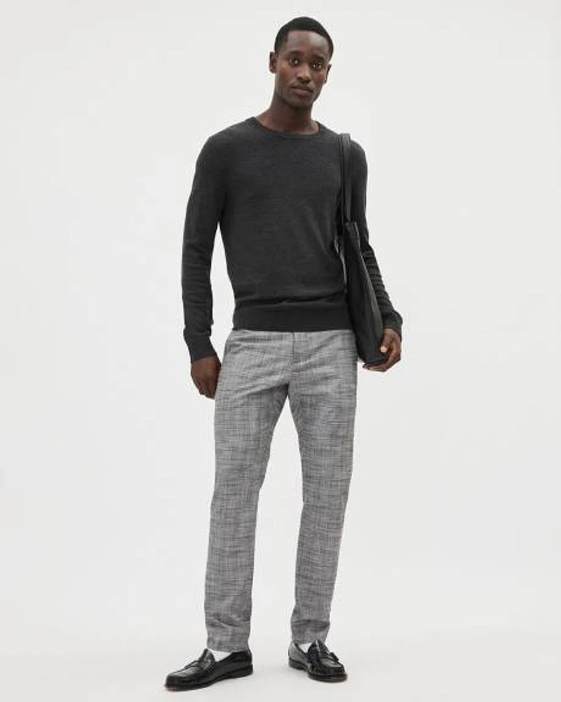 Grey Checkered Slim-Fit City Pant