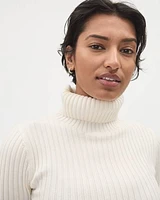 Ultra-Soft Elbow-Sleeve Turtleneck Sweater