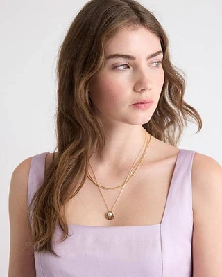 Collier à Double Chaîne avec Perle