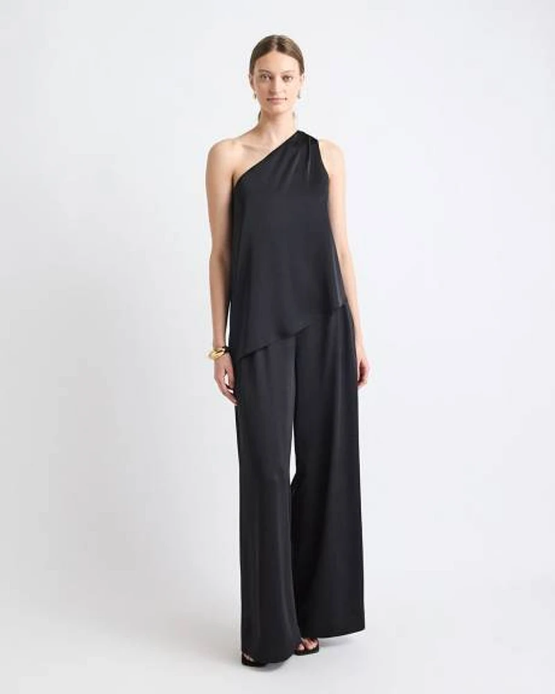 High-Rise Satin Palazzo Pant