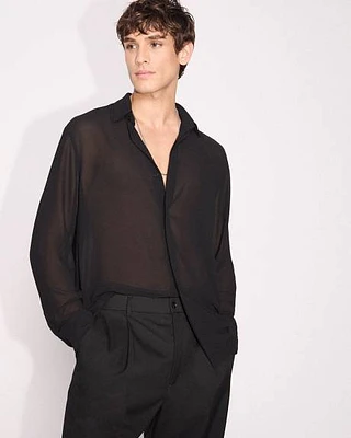 Chemise Habillée Transparente à Coupe Régulière