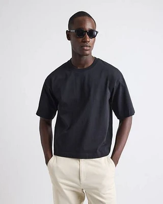 Heavy Short-Sleeve Crew-Neck Cropped Tee