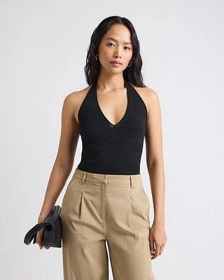 Halter-Neck Fancy-Stitch Tank