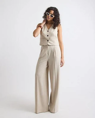 Striped Wide-Leg High-Rise Pant