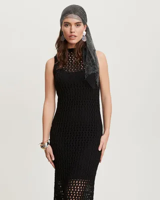 RW&Co Crochet Sleeveless Midi Dress women
