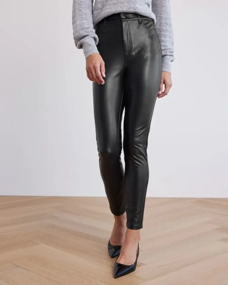 ZARA HIGH-RISE FAUX LEATHER TROUSERS