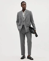 Pleated Tapered-Leg Striped Suit Pant