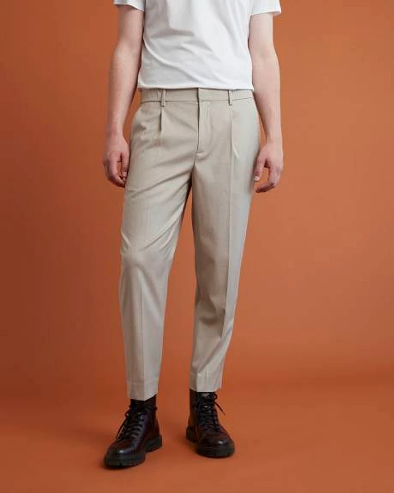 Gender-Neutral Pleated Tapered-Leg Pant