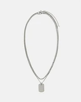 Collier à Double Chaîne en Acier Inoxydable