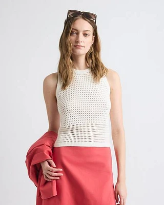 Pull Court Crocheté Sans Manches