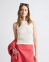 Pull Court Crocheté Sans Manches