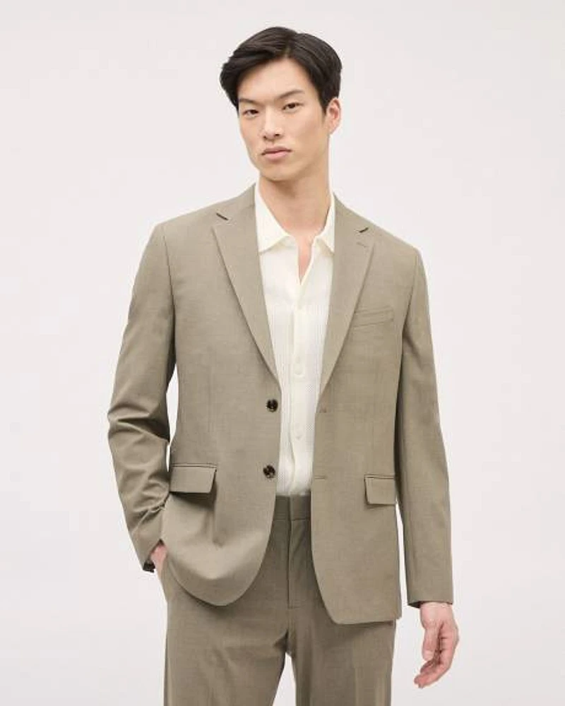 Tailored-Fit Khaki Suit Blazer