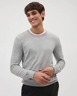 Solid Long-Sleeve Crew-Neck Sweater