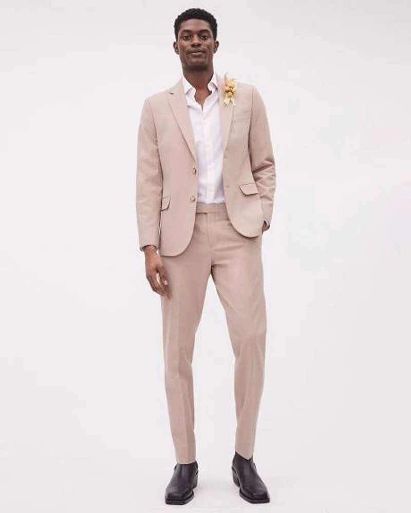 Slim-Fit Muted Pink Suit Blazer