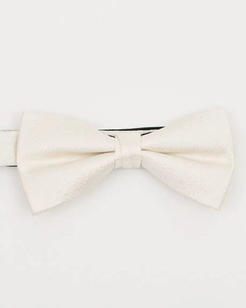 White Bow Tie with Metallic Fibres