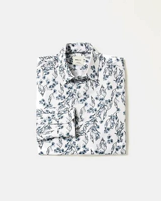 Slim-Fit Dress Shirt with Floral Pattern