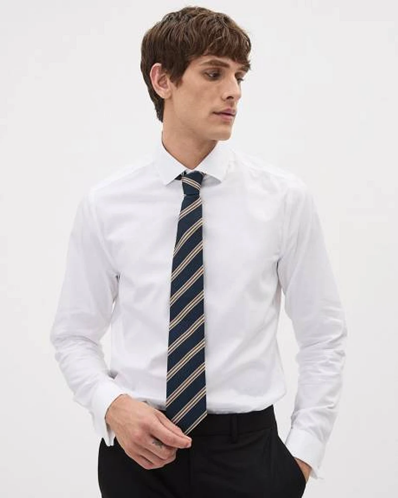 Navy Regular Tie with Stripes