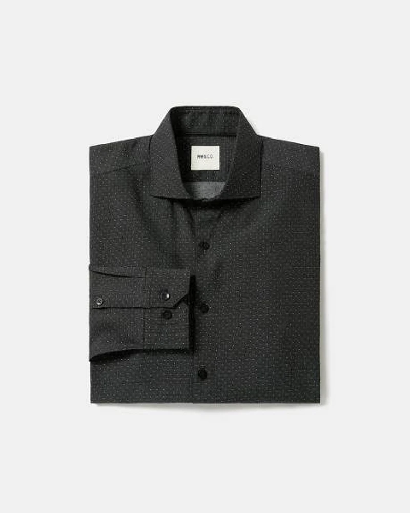 Slim-Fit Dobby Dress Shirt with Micro Dots