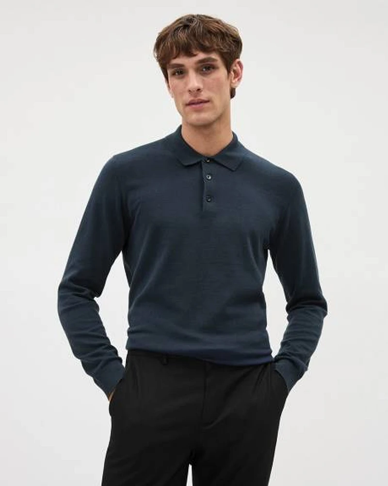 Long-Sleeve Polo Sweater