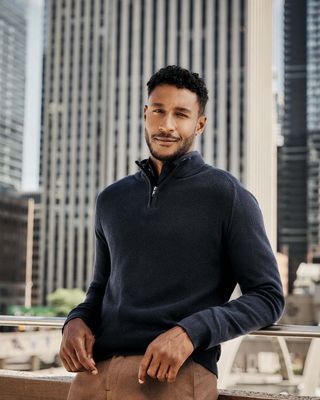 RW&Co Essential Mock-Neck Half-Zip Sweater men (S,Navy Blazer) | Centre  Eaton de Montréal