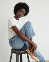 Light-Wash High-Waisted Straight Ankle Jeans - 27"