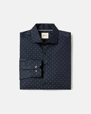 Chemise Habillée Marine à Coupe Ajustée Motif Géométrique