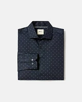 Chemise Habillée Marine à Coupe Ajustée Motif Géométrique