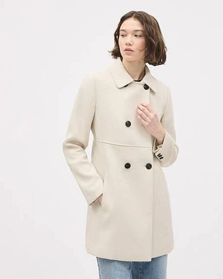 Double-Breasted Caban Twill Coat