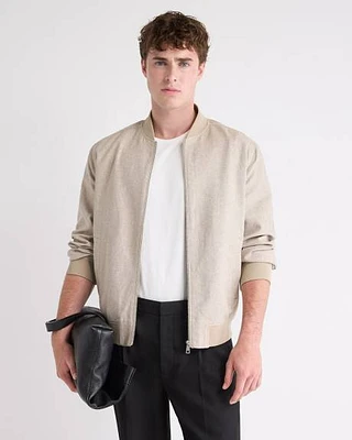 Veste Aviateur en Mélange de Lin
