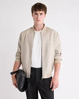 Veste Aviateur en Mélange de Lin