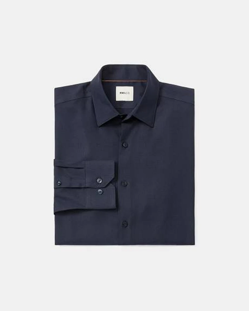 Slim-Fit Knit-Like Dress Shirt