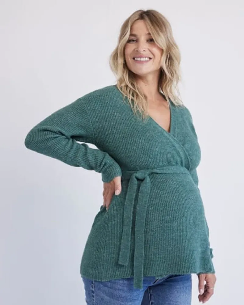 RW&CO. - Nursing Wrap Sweater Thyme Maternity