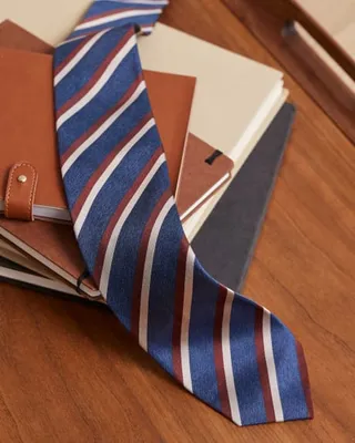RW&CO. - Blue Regular Tie with Stripes - Bluefin - 1SIZE