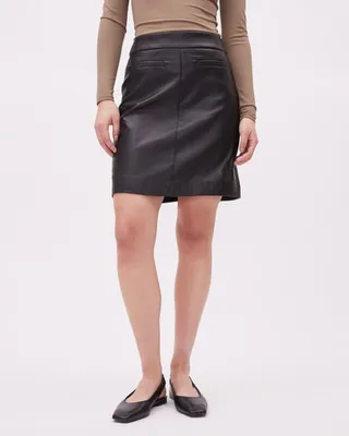 High Waist Faux Leather Pencil Skirt