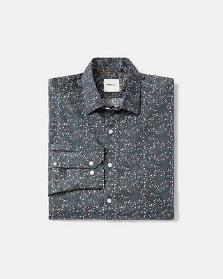 Regular-Fit Dress Shirt with Tiny Floral Pattern