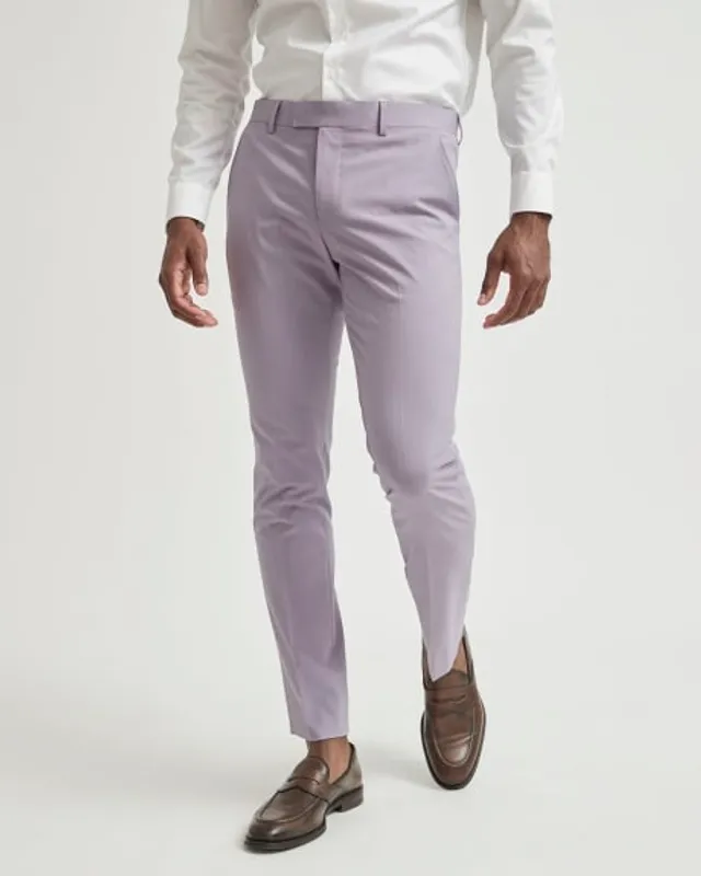 Pink Pleated Tapered-Leg Suit Pant