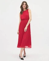 Sleeveless Pleated Midi Dress