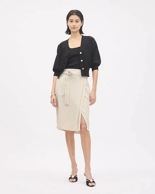 Satin Pencil Skirt