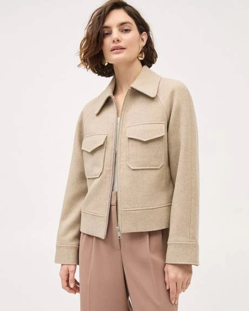 Wool-Blend Utility Jacket