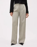 High-Rise Wide-Leg Flannel Pant