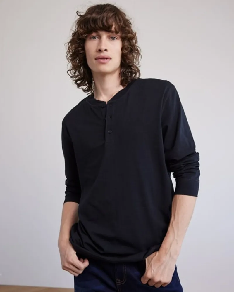 RW&CO. - Supima (R) Cotton Long Sleeve Henley T-Shirt