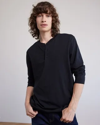 RW&CO. - Supima (R) Cotton Long Sleeve Henley T-Shirt