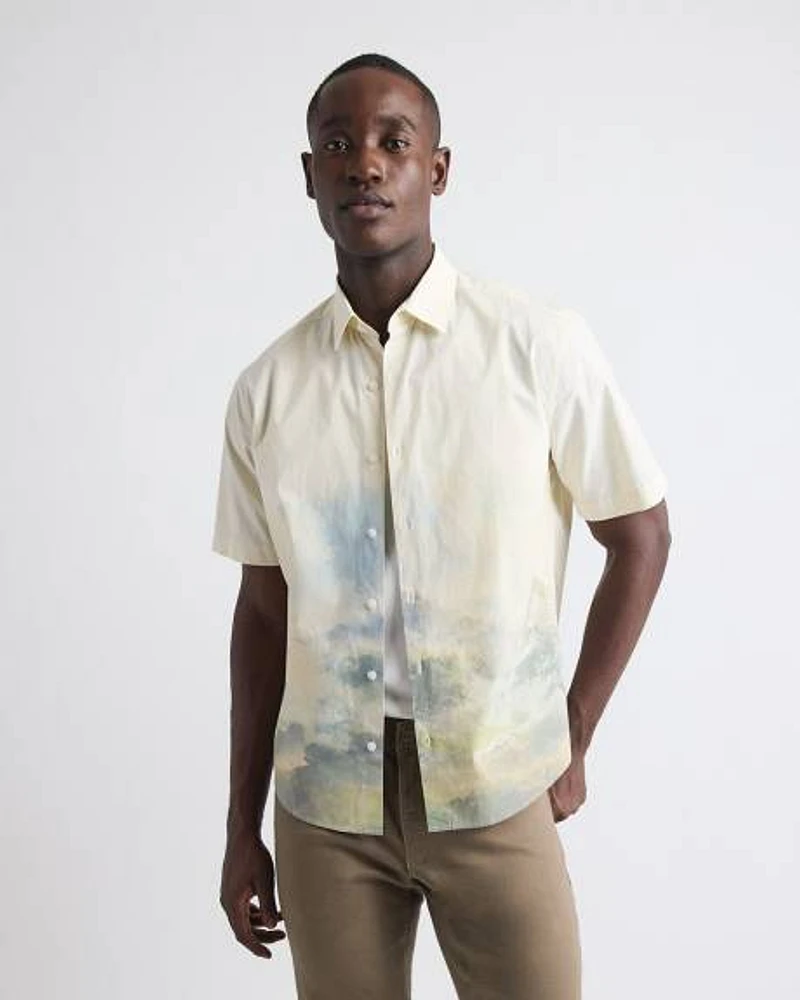 Chemise en Coton à Manches Courtes avec Imprimé