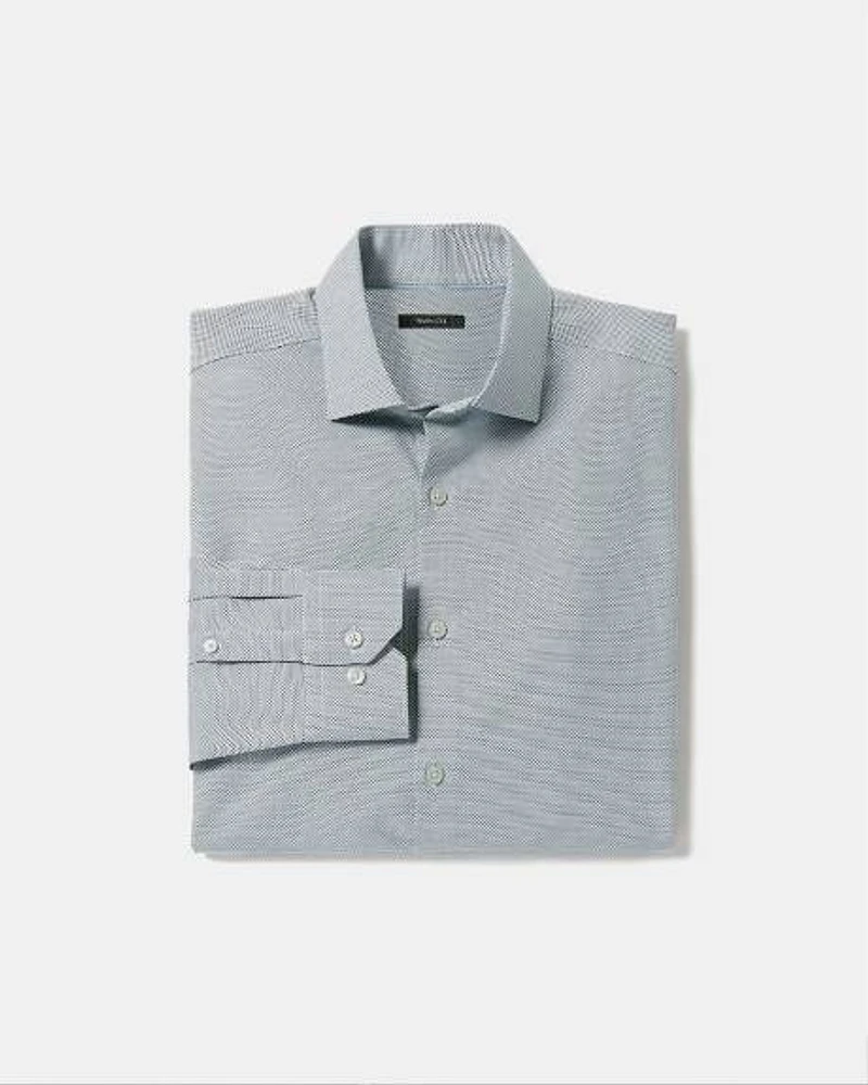 Blue Regular-Fit Dobby Dress Shirt