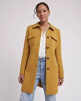 Classic Twill Coat with Flap Pockets at Chest