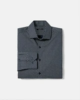 Slim-Fit Dress Shirt with Diamond Pattern