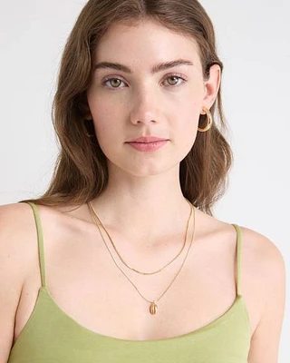 Double-Chain Necklace with Shell Pendant